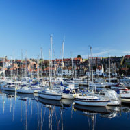 Whitby is a picturesque town on the north coast of Yorkshire, England