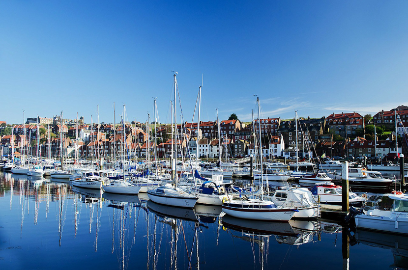 Whitby is a picturesque town on the north coast of Yorkshire, England