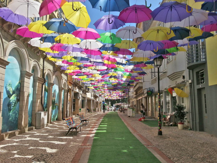 The Umbrella-Lined Streets of Agueda