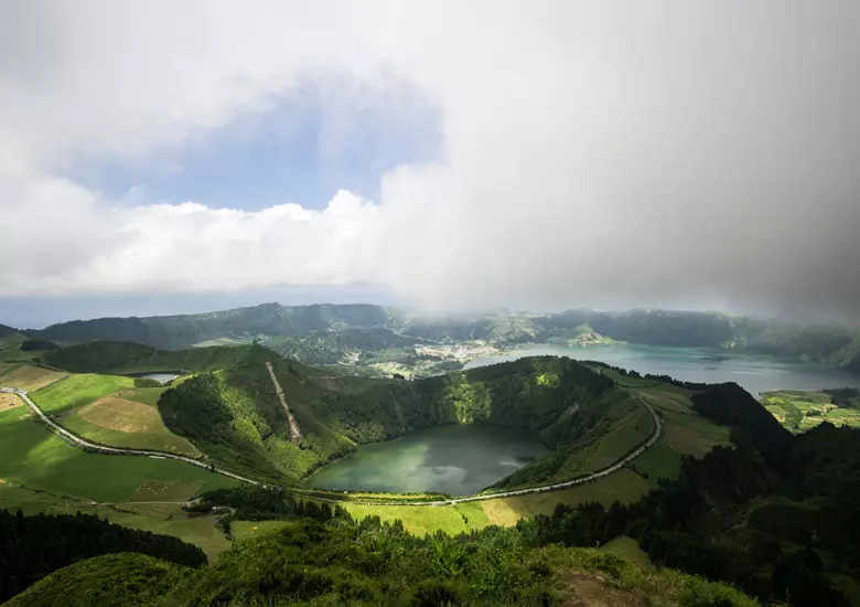 Lagoa de Santiago, Sete Cidades volcano complex,Sao Miguel island, Azores