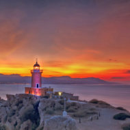 The lighthouse at Acre Melagavi or Lighthouse of Iraion is  one of the most photographed landmarks
