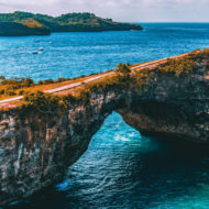 The center of tourist destinations on the island of Nusa Penida is located in western Nusa Penida such as Klingking beach and the famous Broken beach.