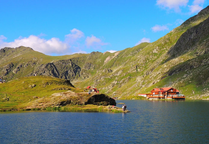Balea Lake is a glacial lake at an altitude of 2,040 m in the Fagaras Mountains, in central Romania, in Sibiu County