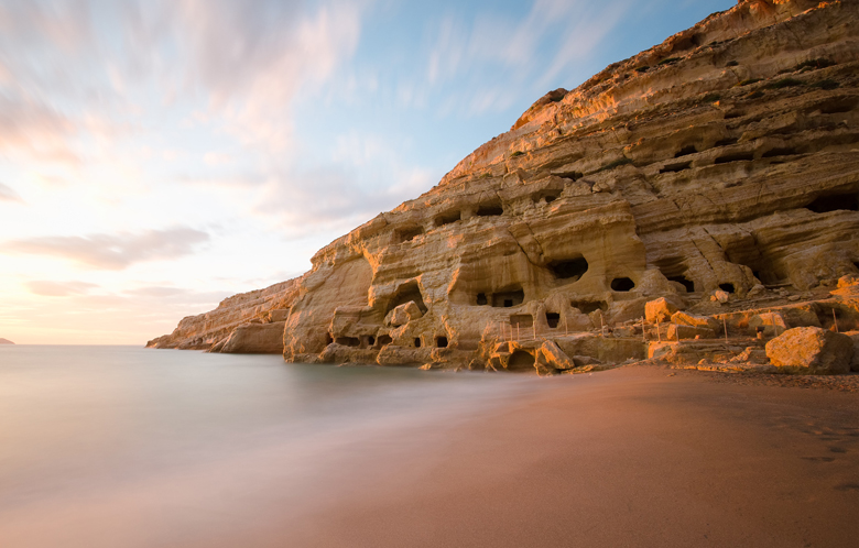 According to Greek mythology, Matala was the place where Zeus in the form of a bull transported the princess Europe