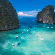 Maya Bay is in Krabi, Thailand, on the island called Ko Phi Phi Lee (or also Phi Phi Ley) of the Phi Phi archipelago, which touches the Andaman Sea