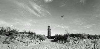 The Darßer Ort lighthouse at the northwestern tip of the peninsula Fischland-Dar?-Zingst was built in 1848 and is still in operation today