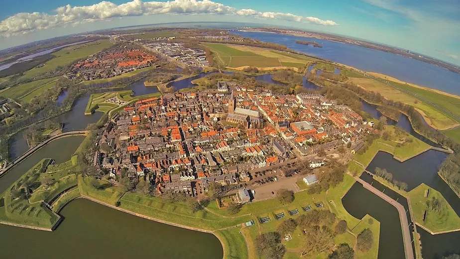 Naarden is a small town surrounded by large 17th-century fortifications, among the best preserved in Europe