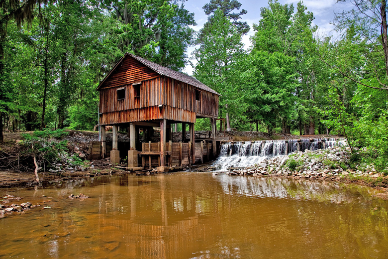 Rikard’s Mill Historical Park is nestled in the piney woods along the banks of the picturesque Flat Creek