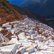 The Salineras de Maras are 46 kilometers from the city of Cusco, in the Sacred Valley of the Incas