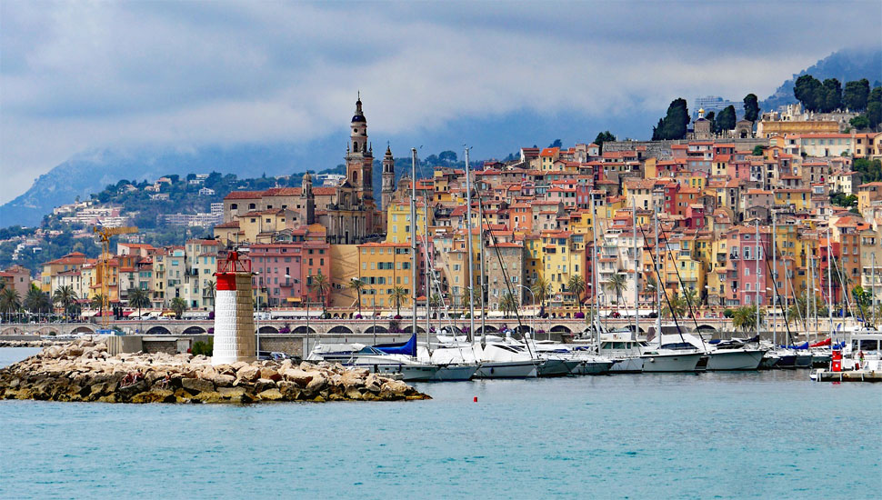 Menton - the westernmost resort of the Cote d'Azur, located between the possessions of Monaco and the Italian Riviera.