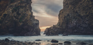 Pfeiffer Beach is suitable for swimming, but mainly people come here for beautiful views, to explore picturesque cliffs