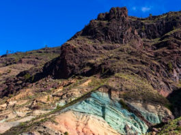 Fuente de los Azulejos is an unusual rock formation on the island of Gran Canaria.