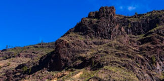 Fuente de los Azulejos is an unusual rock formation on the island of Gran Canaria.