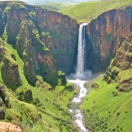 The Maletsunyane Waterfall is a 192 meter high waterfall in the state of Lesotho in southern Africa.