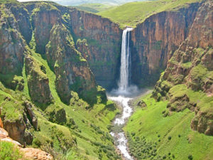 The Maletsunyane Waterfall is a 192 meter high waterfall in the state of Lesotho in southern Africa.