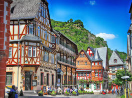 Bacharach also known as Bacharach am Rhein is a small town in the UNESCO World Heritage Upper Middle Rhine Valley in the Mainz-Bingen district in Rhineland-Palatinate.,Germany.