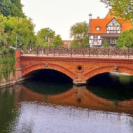 Bridge of love is a a small Medieval canal bridge in Gdansk ,the capital and largest city of the Pomeranian Voivodeship , Poland.