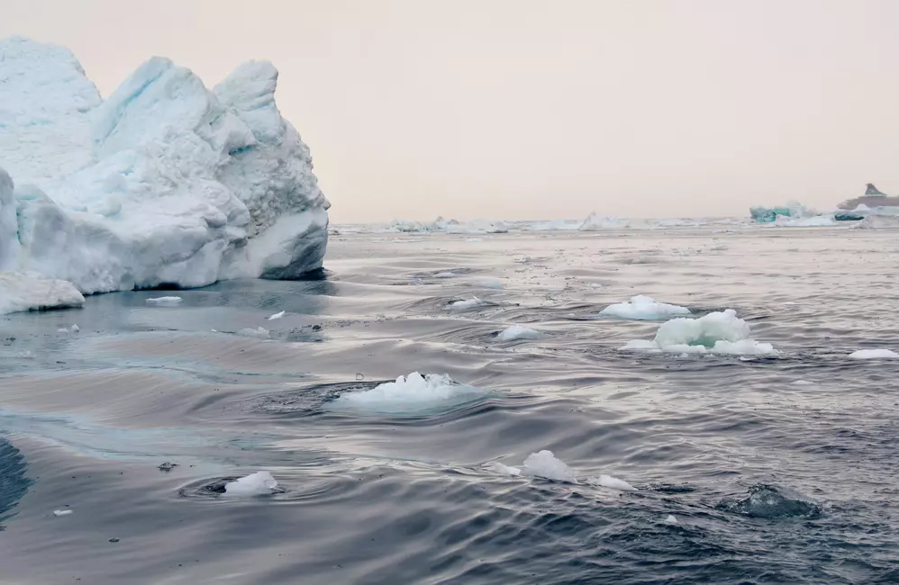 Disko Bay is located on the west central coast of Greenland,in East Baffin Sea , opposite Disko Island.