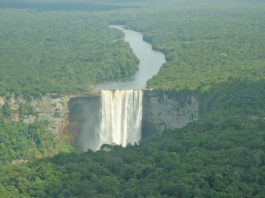 The Potaro River Kaieteur Falls are located at the entrance to the Potaro Gorge, in the Potaro-Siparuni region of Guyana - South America.