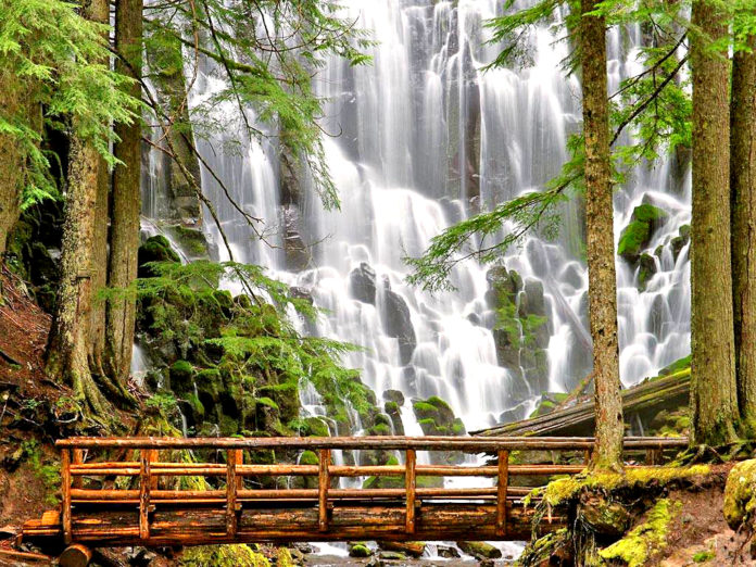 Ramona Falls is a waterfall located on the west side of Mount Hood, Oregon, United States.