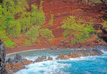 Red Sand Beach ( Kaihalulu ) is a bay off the island of Maui, Hawaii,U.S.A.