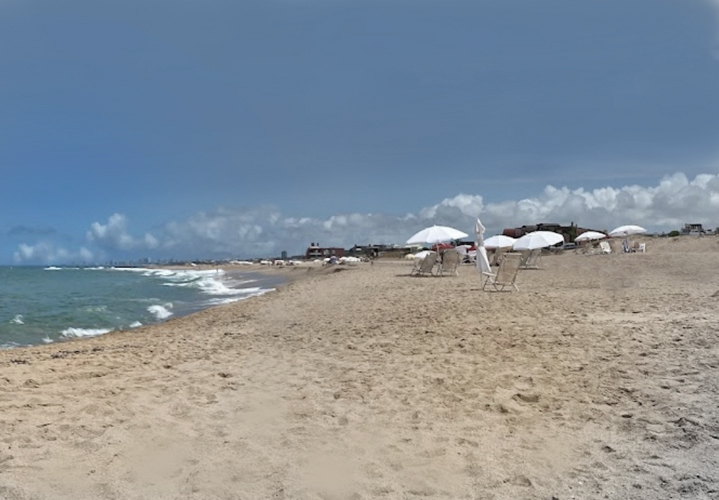 Bikini Beach, or Playa Bikini located 16 km from the Punta del Este peninsula, on the Atlantic Coast in the Maldonado Department of southeastern Uruguay.