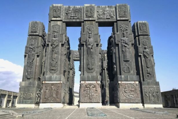Chronicle of Georgia (or History Memorial of Georgia) is a monument located near the artificial lake known as the Tbilisi Sea, In the picturesque capital of Georgia, Tbilisi.