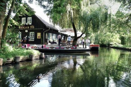 The small village Lehde located in the center of the marshes and the Spreewald canal network. in the Upper Spree Forest-Lusatia District of Brandenburg, Germany.