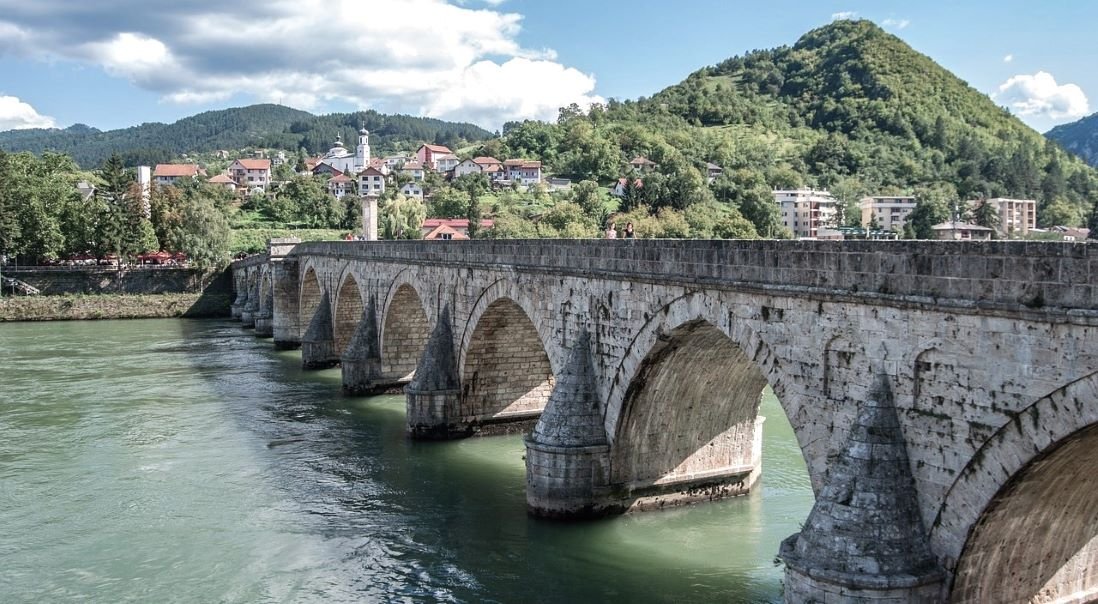 Mehmed Pasha Sokolović Bridge is a bridge over the Drina River in Višegrad, Republika Srpska, Bosnia and Herzegovina.