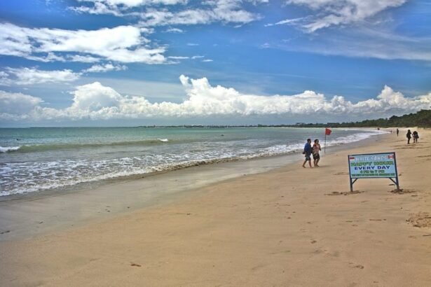 Jimbaran Beach located in the resort Jimbaran Beach located in the resort with the same name in the southern part of Bali, a province of Indonesia and the westernmost of the Lesser Sunda Islands.