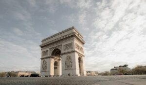 The Arc de Triomphe is a historical monument located in Paris, the capital of France.