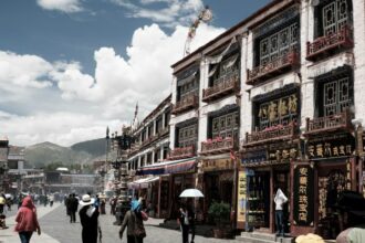 Barkhor is a neighborhood of narrow streets and a town square located around the Jokhang Temple in Lhasa, Tibet.