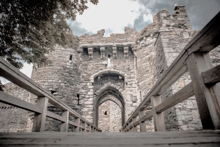 Beaumaris Castle is the ruins of a medieval castle in the town of the same name on the island of Anglesey in Wales ,United Kingdom.