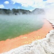 Champagne Pool is a hot spring located in the Wai O Tapu geothermal region of New Zealand's North Island.