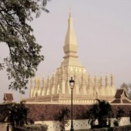 The Pha That Luang is a a gold-covered Buddhist stupa located in Vientiane, the capital and largest city of Laos.