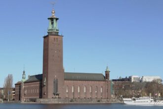 Stockholms stadshus, the town hall of the Swedish capital Stockholm, houses the seat of the city government and the city parliament