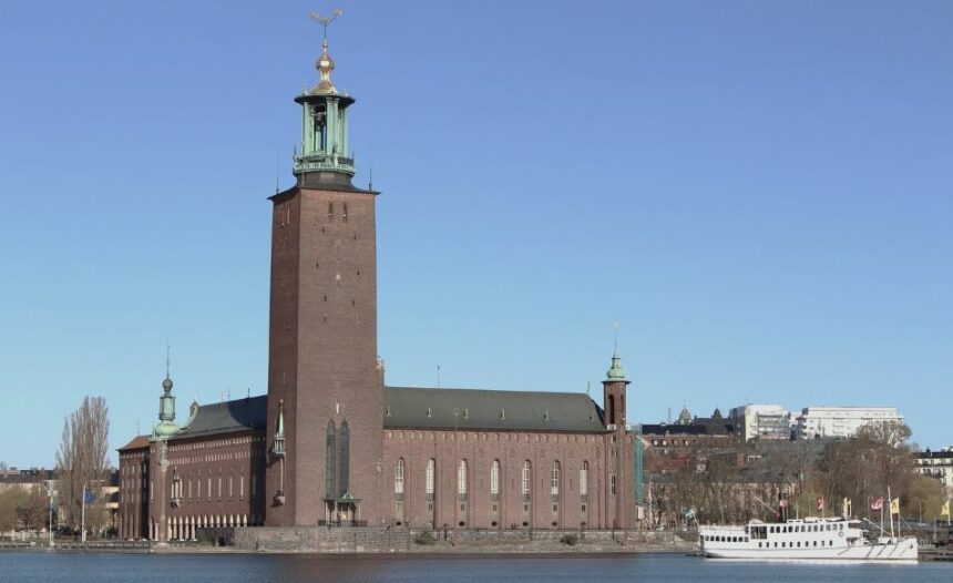 Stockholms stadshus, the town hall of the Swedish capital Stockholm, houses the seat of the city government and the city parliament