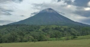 Arenal Volcano is an active stratovolcano in the province of Alajuela, canton of San Carlos, and district of La Fortuna , in north-western Costa Rica.