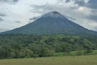 Arenal Volcano is an active stratovolcano in the province of Alajuela, canton of San Carlos, and district of La Fortuna , in north-western Costa Rica.
