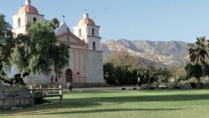 The Santa Barbara Mission is a Spanish mission founded by Franciscan friars near the present-day city of Santa Barbara, California.
