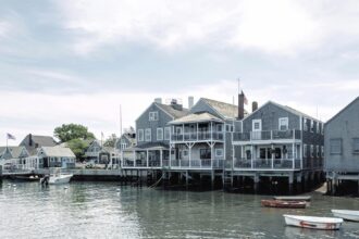 Nantucket is an island located about 50 km south of Cape Cod, Massachusetts, in the United States.