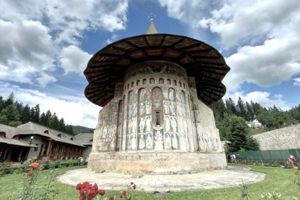 The Voroneț Monastery is located in the Voroneț district of the small town of Gura Humorului in Suceava County in the historical Bukovina region of Romania.