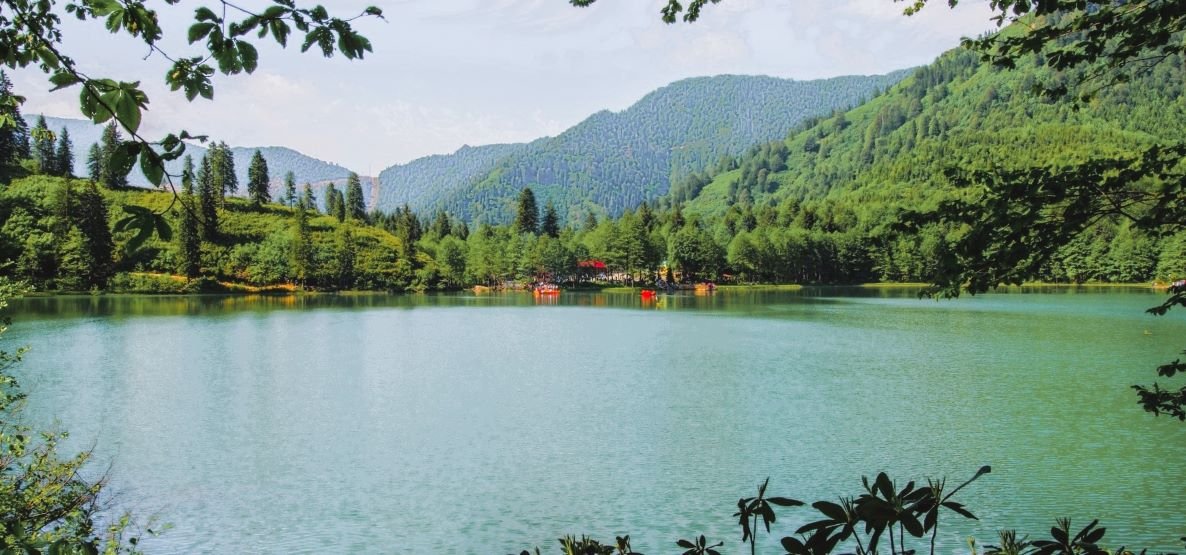 Lake Karagöl also known as the "Black Lake," located in the northwest of the Karçal Mountains ,a mountain range in the northeastern tip of Turkey.