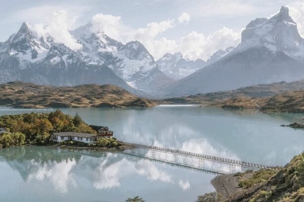Lake Pehoé located inside the Torres del Paine National Park , a national park in southern Chilean Patagonia.