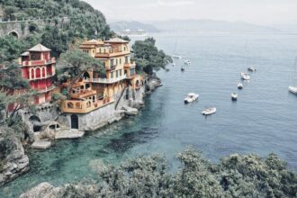 Baia Cannone is a beautiful bay located in between Camogli and Portofino on the Italian Riviera.