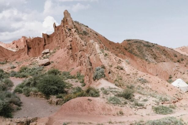The Skazka canyon or the fairytale canyon is located on the southern shore of Issyk-Kul. in the western Tianshan Mountains in eastern Kyrgyzstan.
