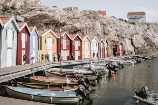 The Smögenbryggan is a wooden pier in Smögen's old fishing harbour in The island of Smögen , in the Bohuslän region, Sweden.
