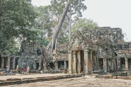The Ta Prohm is an abandoned ancient Buddhist monastic complex near the city of Siem Reap, in Cambodia.