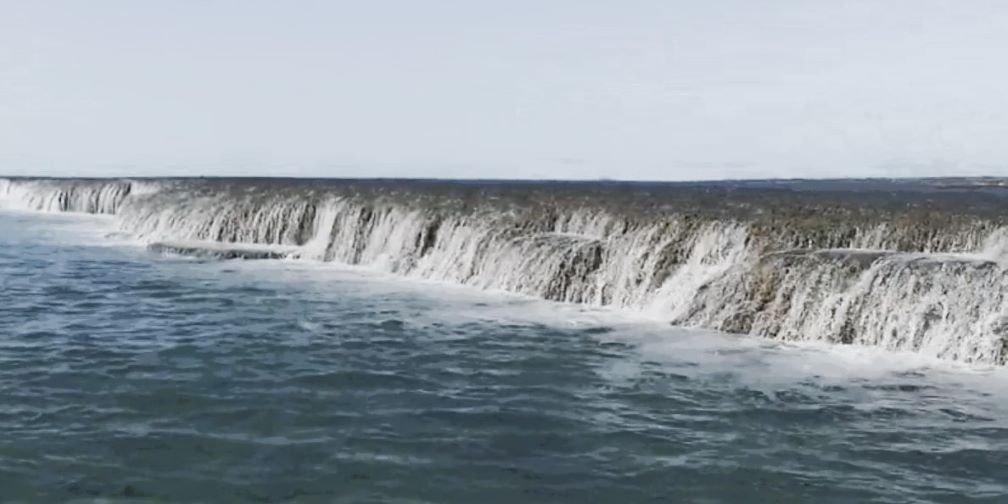 The Waterfall Reef Located off the coast of Cygnet Bay in the Dampier Peninsula , a peninsula located north of Broome and Roebuck Bay in the Kimberley region of Western Australia.