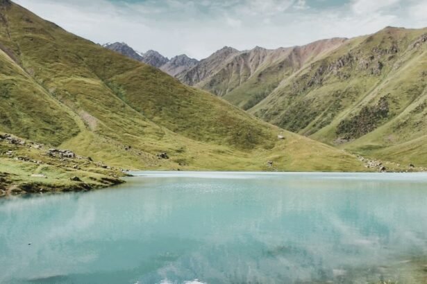 Mountain lake Kol-Tor is located 86 km from the city of Bishkek on the northern slopes of the Kyrgyz ridge, in Kyrgyzstan.